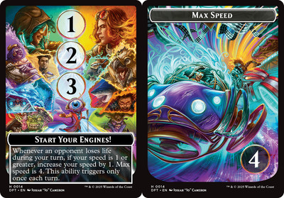 START YOUR ENGINES! // MAX SPEED TOKEN x4 mtg NM Aetherdrift