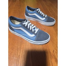Vans Old Skool Sneakers Kids Size 2 Blue Excellent Suede Canvas Low Top Skate