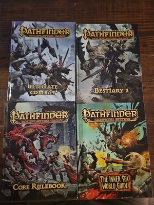Lot Of 4 Pathfinder Roleplaying Game -  (1st Edition) Hardcover  Books, NICE