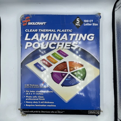 100 PACK Skilcraft Thermal Laminating Pouches 5 mil Letter 8.5" x 11" Clear - Picture 4 of 5