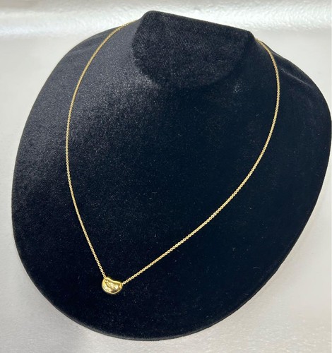 Tiffany Co Elsa Peretti Bean Halskette 18K Gelbgold feiner Schmuck - Bild 2 von 12