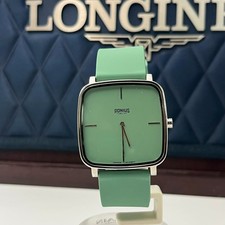 RONIUS Punctua Unisex Quartz Watch 37MM Green Dial Square Case Japanese Movement