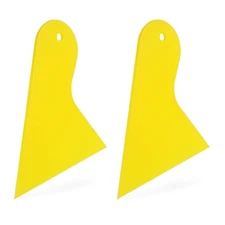 2 Pack Yellow Small Plastic Scrapers Auto Body Filler Spreader Drywall Wallpaper