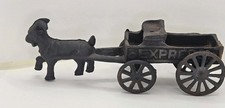 Antique Cast Iron Toy Goat Drawn Express Wagon