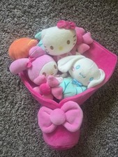 Sanrio Hello Kitty My Melody Cinnamoroll Plush Stuffed Bouquet, Pink