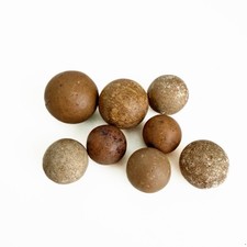 8 LARGE Shooters Vintage Late 1800s Natural Tone Clay Marbles AS SHOWN Lot C