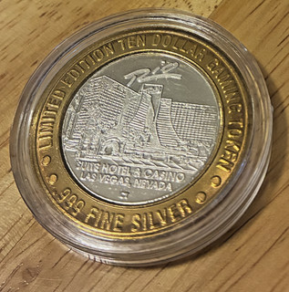 $10 Silver Strike Rio Suite Casino & Hotel .999 Silver Vegas show girl