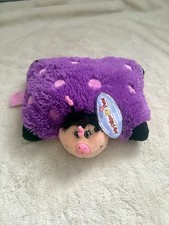 Limited Edition Pillow Pets Pee Wees Purple Ladybug Foldable Plush 12 X 10