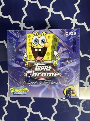 Topps Spongebob 25th Anniversary Sapphire Chrome - sealed. IN HAND   SCHNELLER VERSAND 
