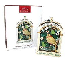 Hallmark 2024 Twelve Days of Xmas Partridge in a Pear Tree Keepsake Ornament NIB