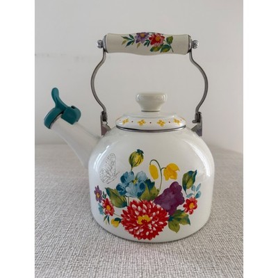 The Pioneer Woman Blooming Bouquet Enamel on Steel 2-Quart Tea Kettle Cottage