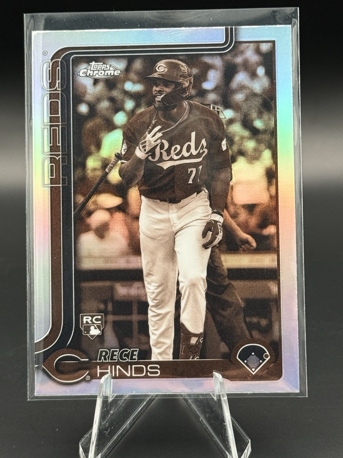 2025 Topps Chrome Rece Hinds Rookie Sepia Refractor #253 Cincinnati Reds RC