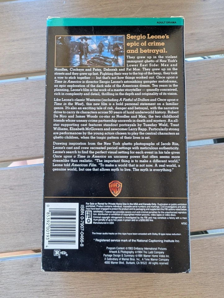 Once Upon a Time in America - VHS - Image 2 of 2