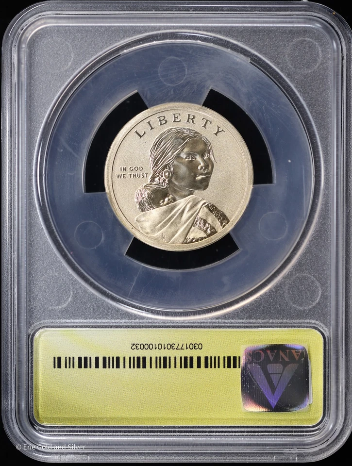 2015-W $1 Native American Dollar Mohawk Ironworkers ANACS EU 70 | West Point - Image 2 of 4