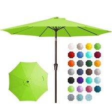 JEAREY 9FT OUTDOOR PATIO UMBRELLA OUTDOOR TABLE UMBRELLA PUSH BUTTON - BEIGE