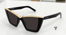 SAINT LAURENT SL 570 001 Cat Eye Acetate Black 54 mm Women's Sunglasses