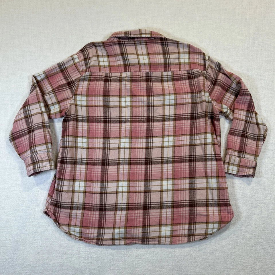 Old Navy Maternity Plaid Flannel Boyfriend Pullover Pink Top Size L 100% Cotton - Image 2 of 4