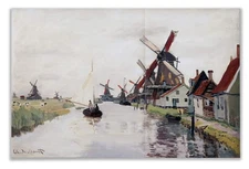 Canvas Windmills in Holland, 1871 by Claude Monet, Framed Wall Art, 8x12