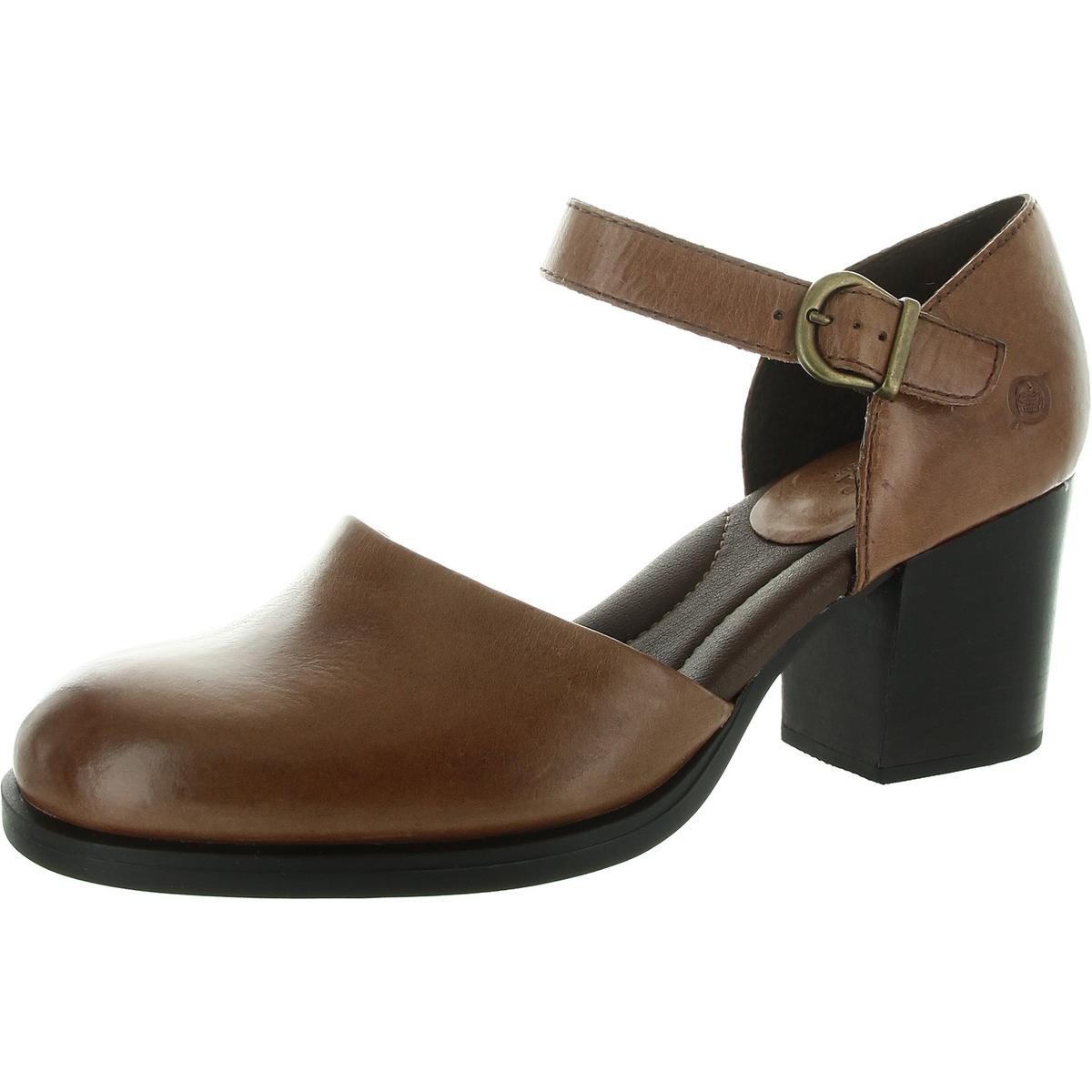 Женские туфли Born Haida из коричневой кожи с пряжкой на блочном каблуке 9 дюймов среднего размера (B,M) BHFO 1180