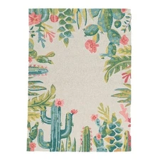 Linon Tripoli Saguaro Hand Tufted Polyester 5'x7' Rug in Ivory