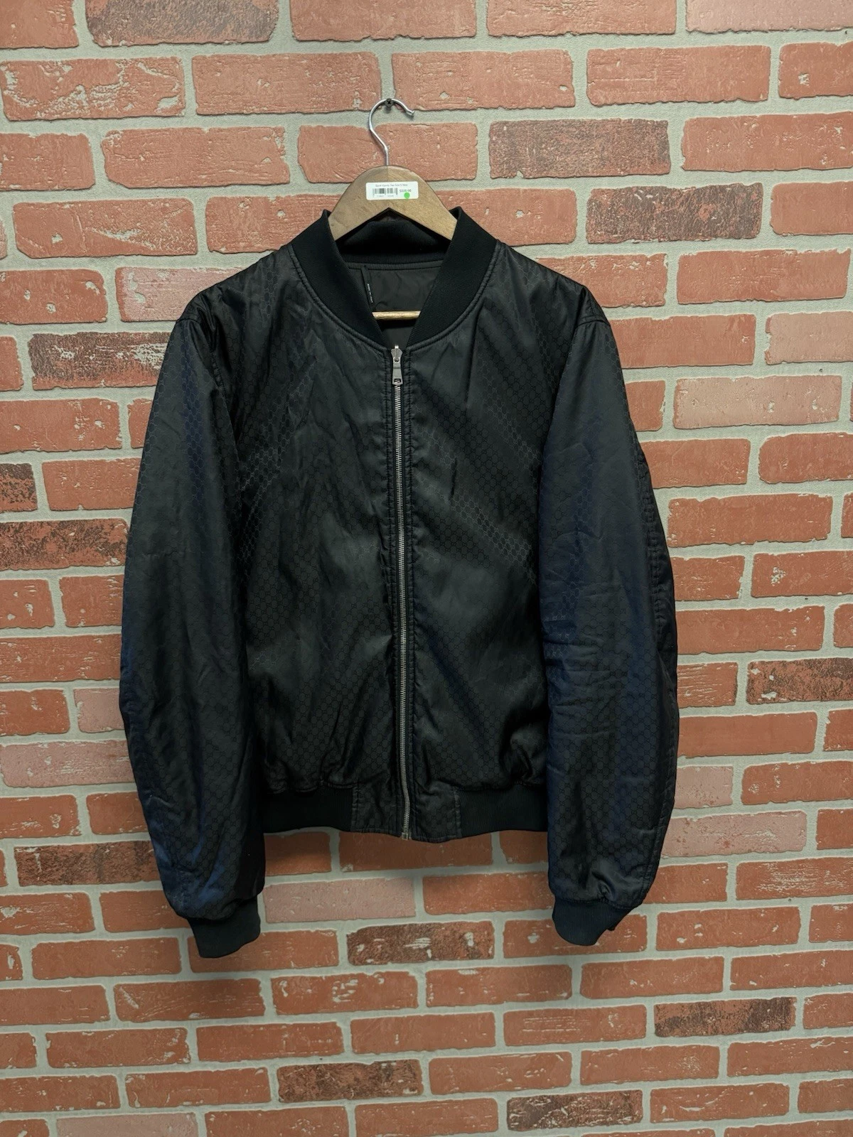 AUTENTICO Gucci GG Monogram Track Bomber Giacca Reversibile Nero Uomo TG 52 ?