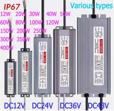 DC12V/24V/36V/48V LED Treiber Netzteil Trafo Wasserdicht IP67 LED Streifen - Bild 1 von 4