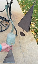 Pair (2) Vintage Wind Chime Bells 24” Paolo Soleri Arcosanti Bronze + unknown
