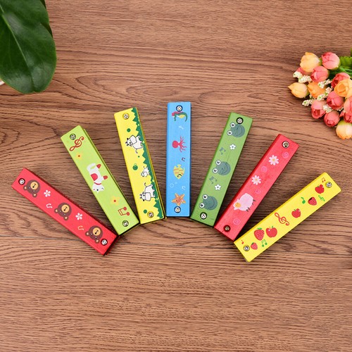 Educational Musical Wooden Harmonica Instrument Toy for Kids Gift Random colo AT - Photo 8/11