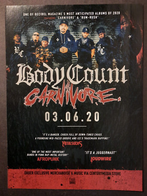 BODY COUNT ''Carnivore'' Ice-T heavy metal ~ Magazine Print/Promo Ad 2020