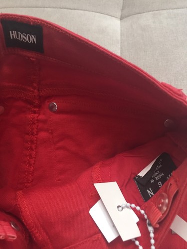 New Hudson Girls Slim Red Silver Studded Legging Jeans Pants - Picture 4 of 6