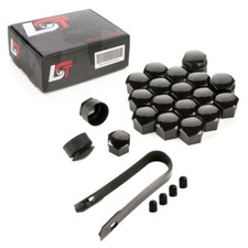 20x Radschraubenkappen 17mm Diebstahlhemmend Schwarz glänzend für VW LUPO PASSAT