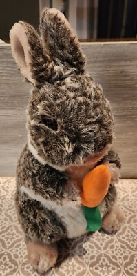 ADORABLE VINTAGE EASTER PARADE BROWN SHADED FUR BUNNY RABBIT With HOOD EYES 16''