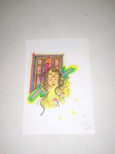 Disegno Donna Viso Donna Stile Anni 70 Fatto Da Artista Italiana 