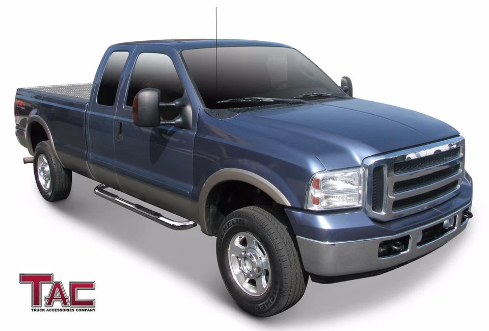 3" S/S Side Step Rails for 99-16 Ford F250/350/450/550 Super Duty Super Cab Foto 4 de 4