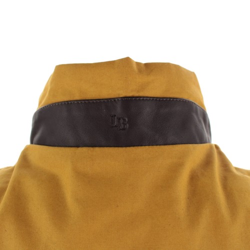 Luciano Barbera NWT Waxed Cotton Vest w Leather Details Size 50 (M US) In Yellow - Picture 7 of 13