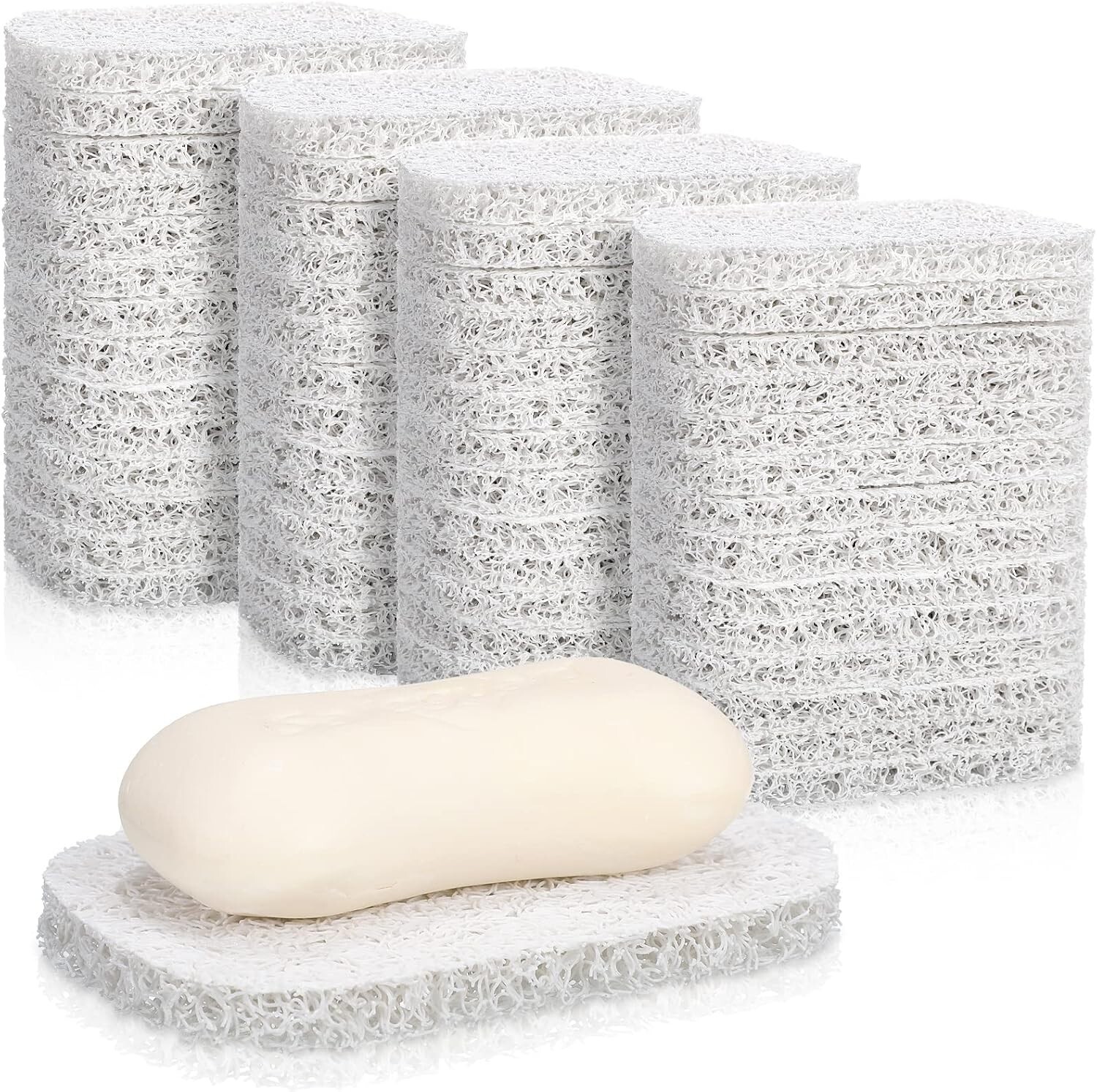 100 Pcs Self-Draining Soap Saver Pads - PVC Non-Holders for Clean Bathrooms