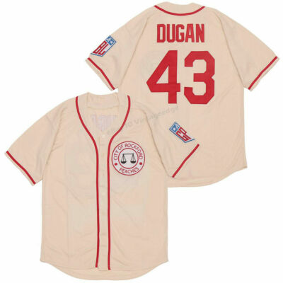 Jimmy Dugan 43 Baseball Jersey Movie Rockford Peaches Tom Hanks Stitched 3 Color