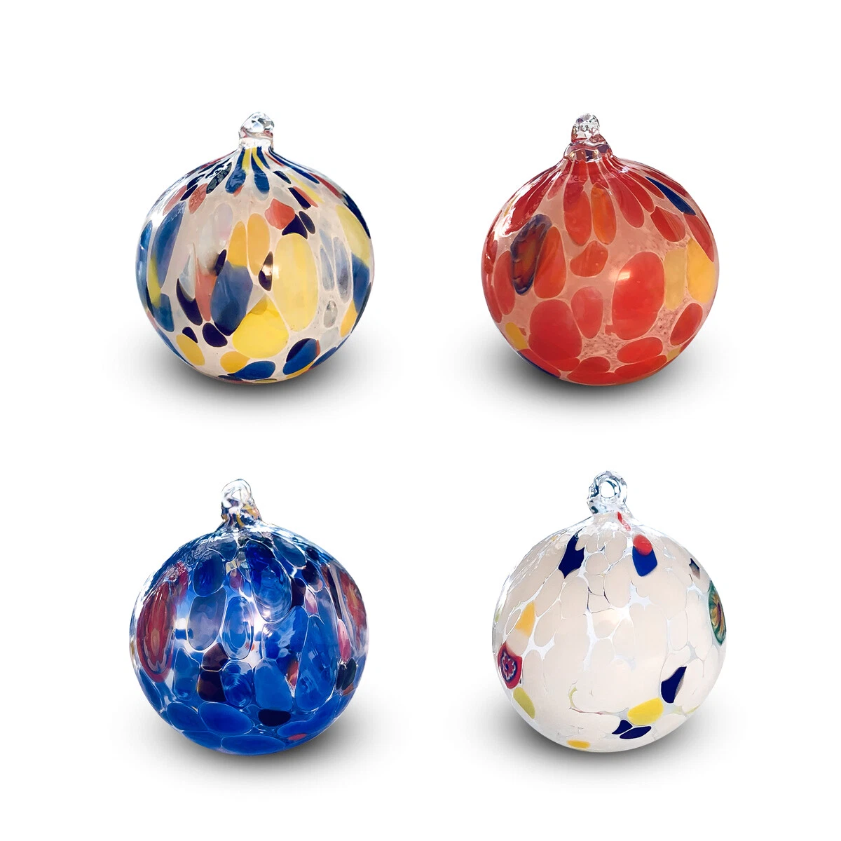 Set di 12 ornamenti per albero di Natale in vetro a