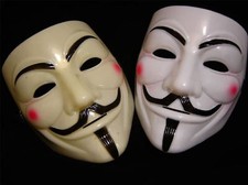 1 X ANONIMO V PER VENDETTA GUY FAWKES VESTITO FANTASIA COSTUME MASCHERA VISO 2 COLORI