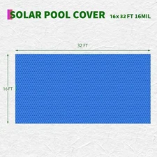 Rectangular Solar Pool Cover 16-MIL 9mm Heat Retaining Swimming Pool Bubble Film