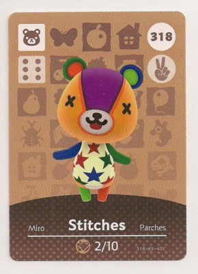 Animal Crossing amiibo Card: Stitches 318 Series 4 Cub New