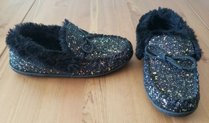 glitter moccasin slippers womens