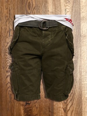 Superdry Men's Core Cargo Heavy Shorts Belted Military-Inspired