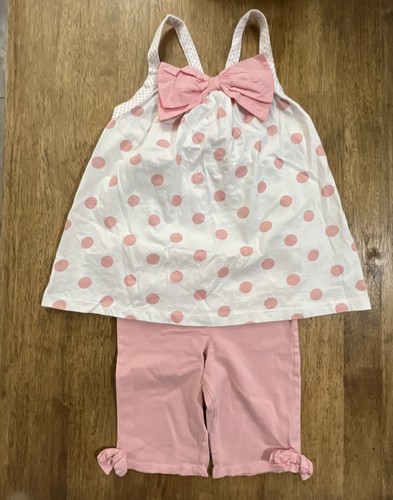 Maggie & Zoe Outfit Set Girls 5 Years White/Pink Top & Capri Legging - Picture 3 of 11