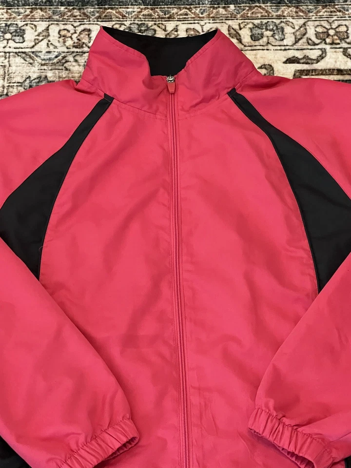 Chaqueta cortavientos Danskin Now para mujer grande (12-14) rosa cremallera completa ligera Foto 2 de 4