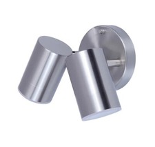 Blooma Candiac Silver effect Mains-powered LED Outdoor Double Wall Light 380lm