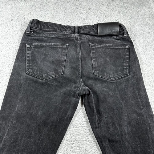 Buck Mason Jeans Mens 31x28 (30x28) Slim Fit Button Fly Black Fade Goth Emo - Picture 14 of 19