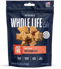 Whole Life Pet Just One Salmon - Cat Treat or Topper - Human Grade, Freeze Dried