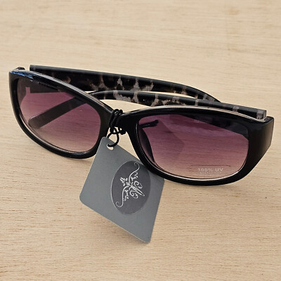 Women’s Assorted Sunglasses Set - Black, Ivory, animal print & black - 2 NWT Target Black Animal Print 100% UV Protection Plastic  main image 3