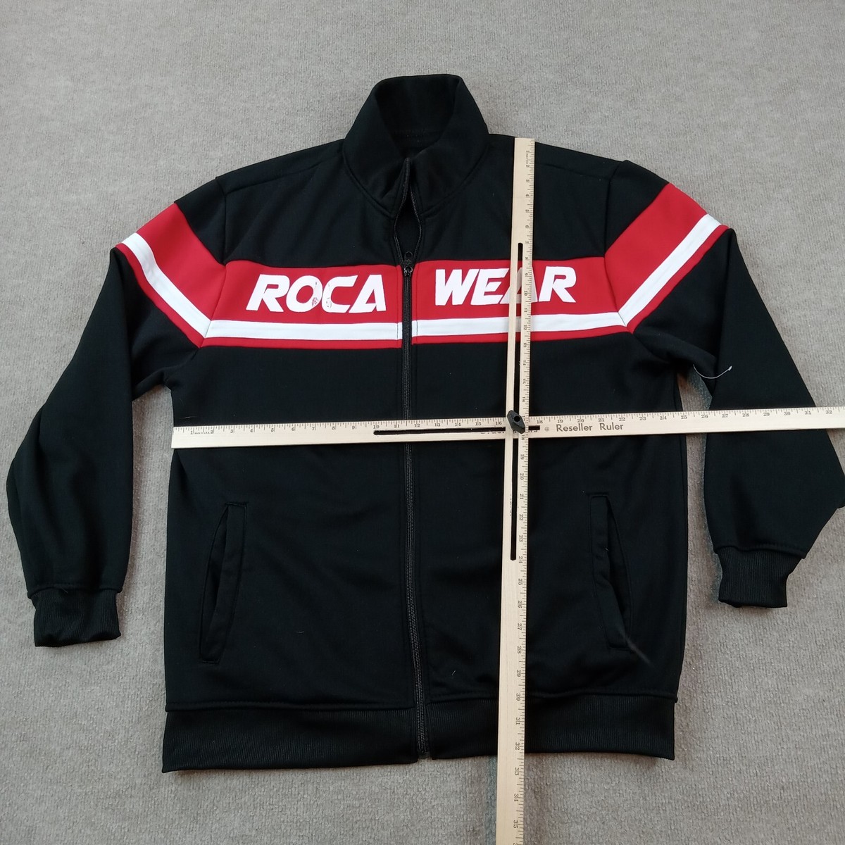 Rocawear Sweatshirt Mens 3XL XXXL Black Full Zip Mock Neck Sweater